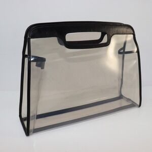 Vintage Gucci Clear PVC Tote Black Leather Trim